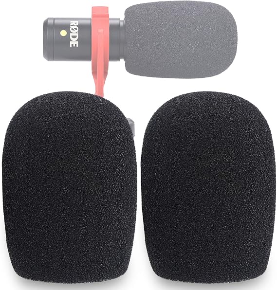 SUNMON VideoMicro Windscreen Foam Cover, Windscreen Pop Filter for Rode VideoMicro Me Mini-Shotgun Microphone (2 Pack)
